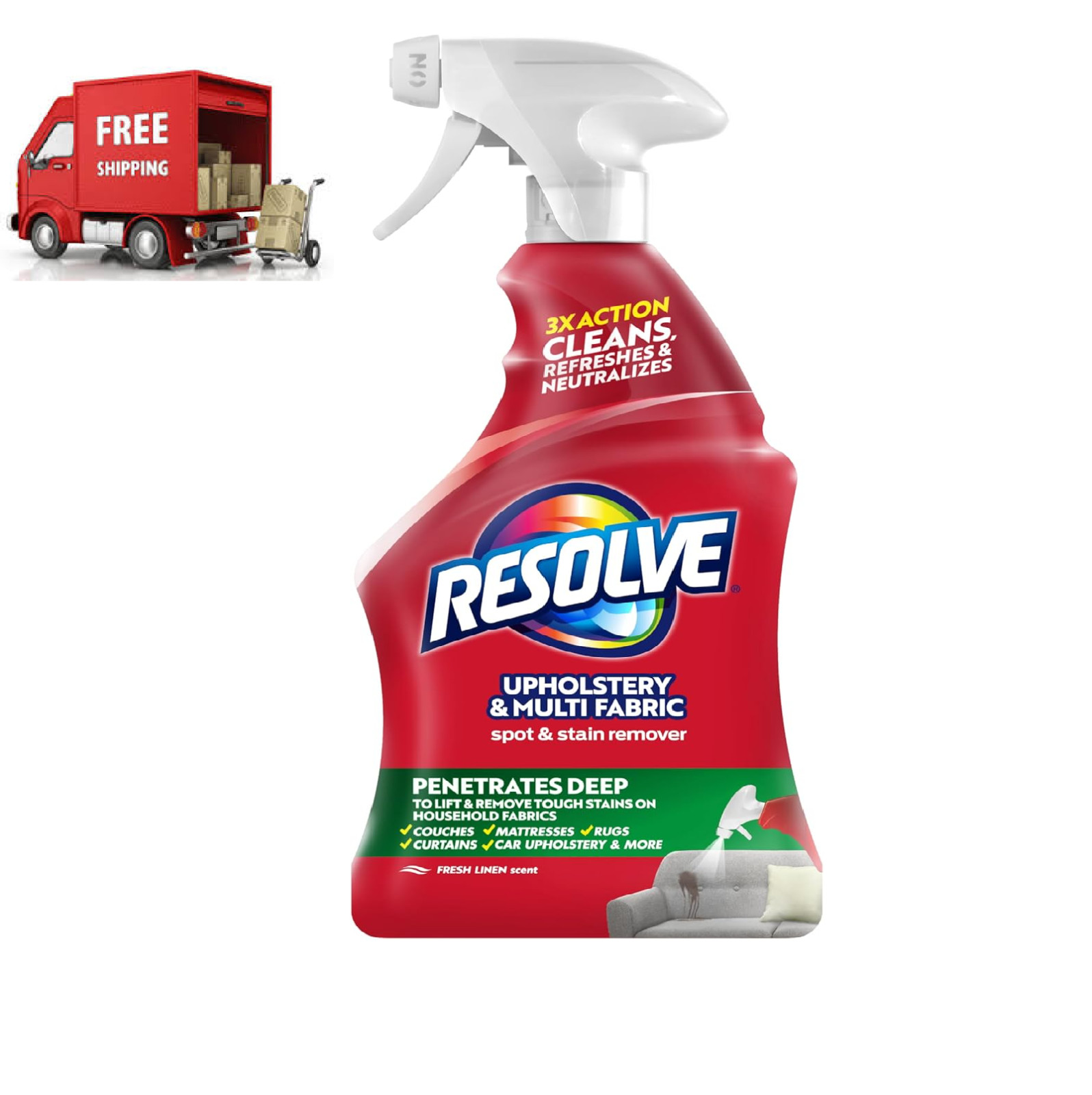 Resolve Carpet Cleaner, 22 fl oz Multi-Fabric 22 Fl Oz (Pack of 1), Multi gallery