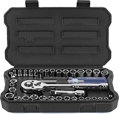 WORKPRO 39-Piece Drive Socket Set 1/4”3/8”, CR-V Metric and Imperial Sockets
