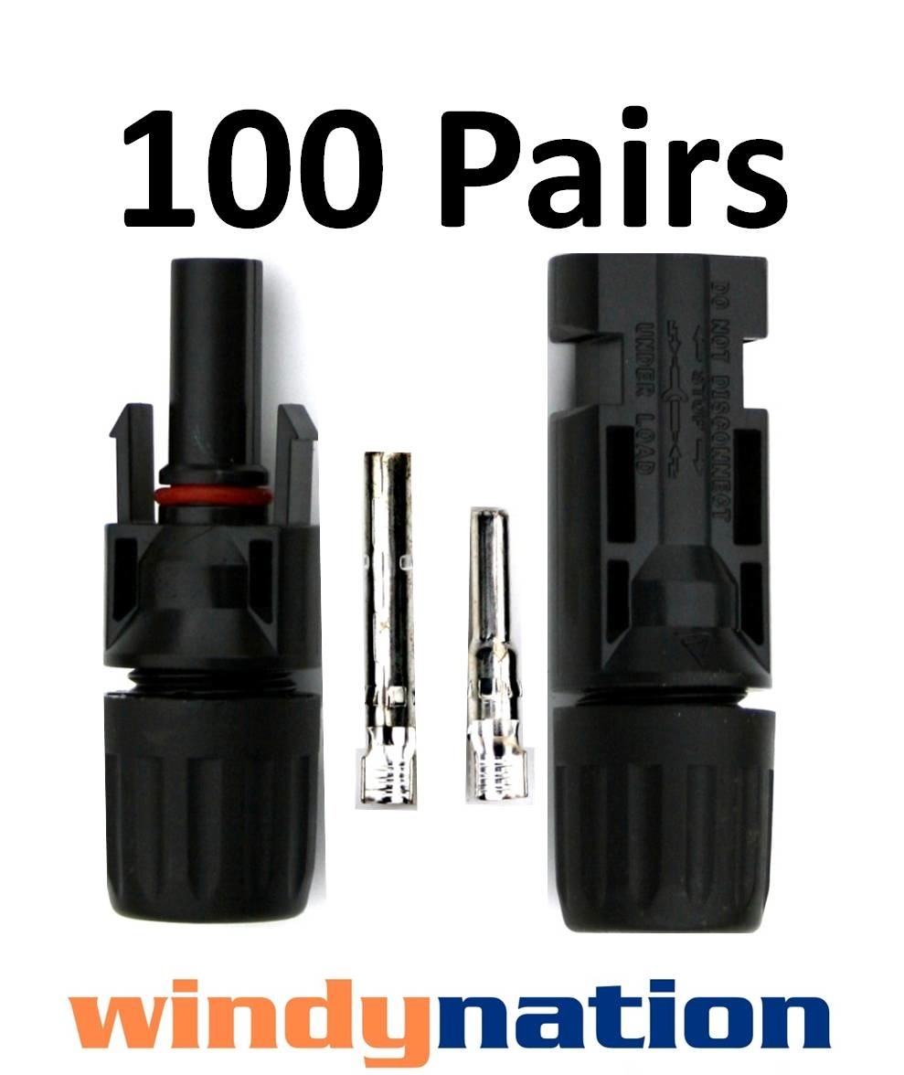 100 Pairs Male + Female Solar Panel Cable Connectors - USA Ship gallery
