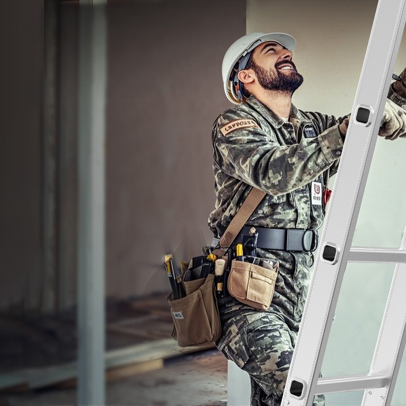 Multi-Purpose Folding Ladder 7-in-1 4 Step 15.5ft Reach Height for Work gallery