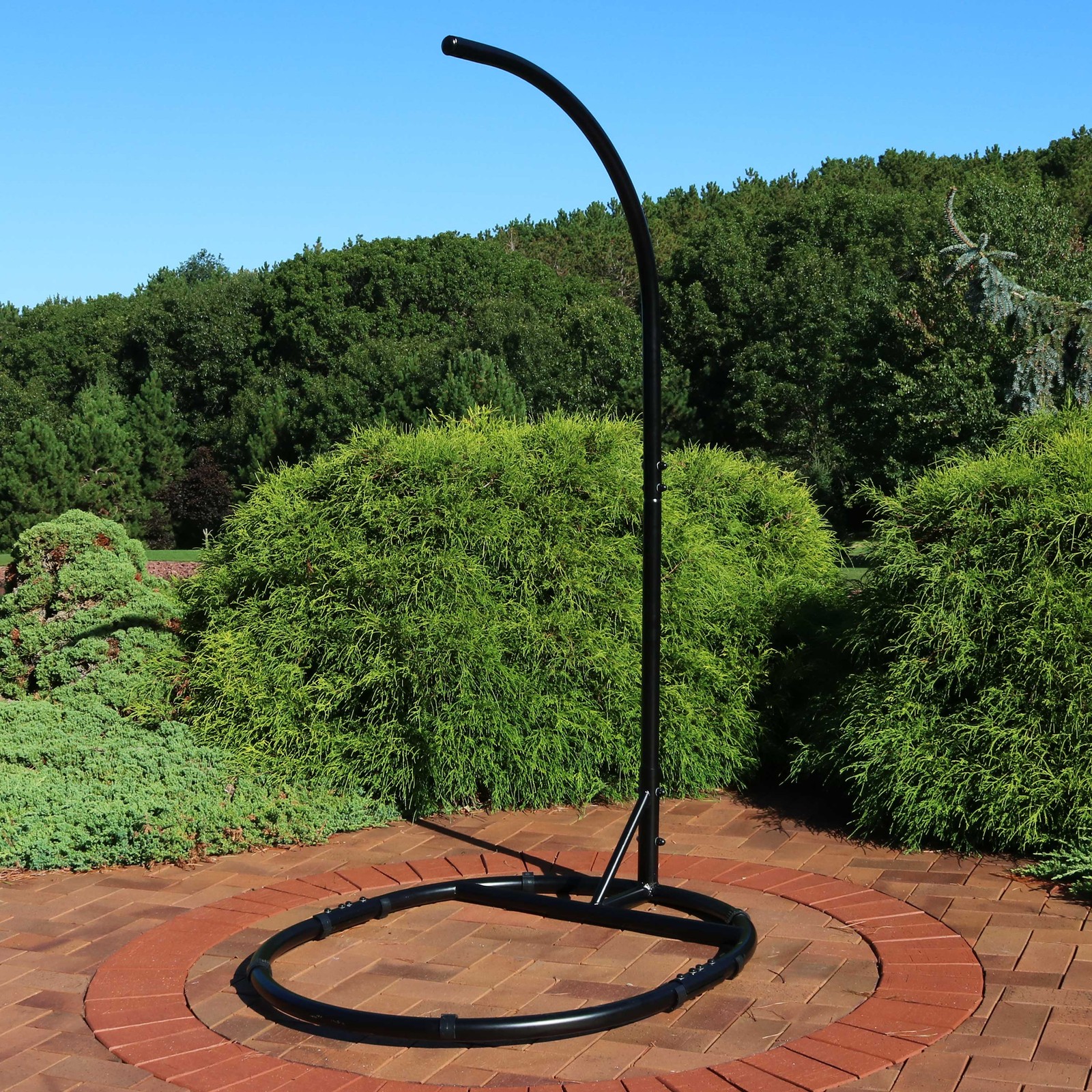 Rounded Base Powder-Coated Steel Egg Chair Stand - 76 in by Sunnydaze gallery
