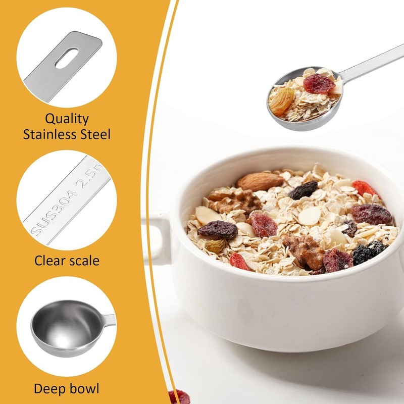 4Pcs Long Handle Measuring Spoons Set, 7 Inches Stainl Steel Measuring gallery