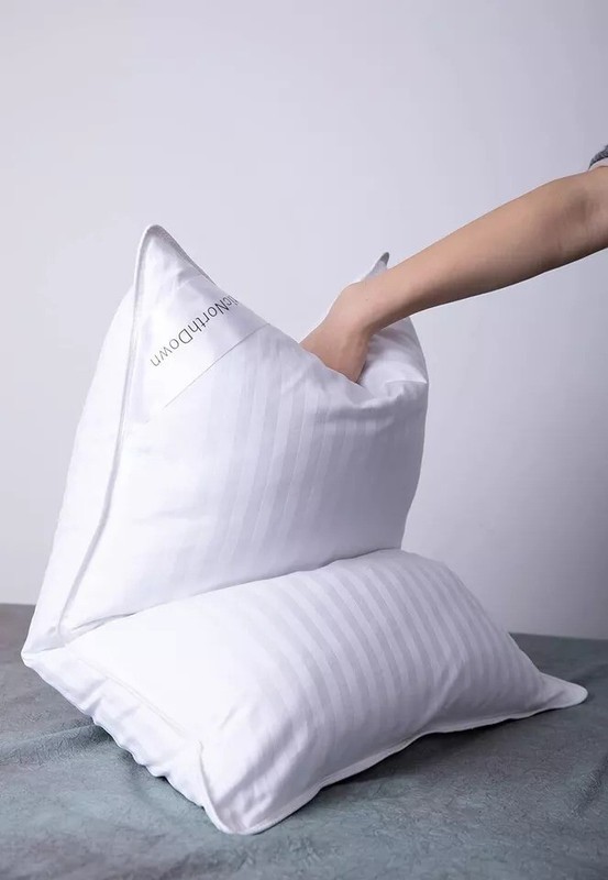 Luxury Premium Goose Down Pillows - Standard 20x26 inch - White Stripe gallery