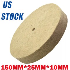 6Inch Wool Felt Polishing Wheel Buffing Pad Metal Burnishing Disc 3/8″ Arbor NEW