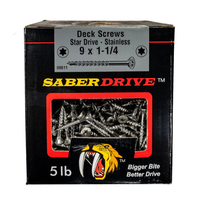 Saberdrive Deck Screws, Stainless, Approx. 926 Pieces - #9 x 1 1/4, 5lbs gallery