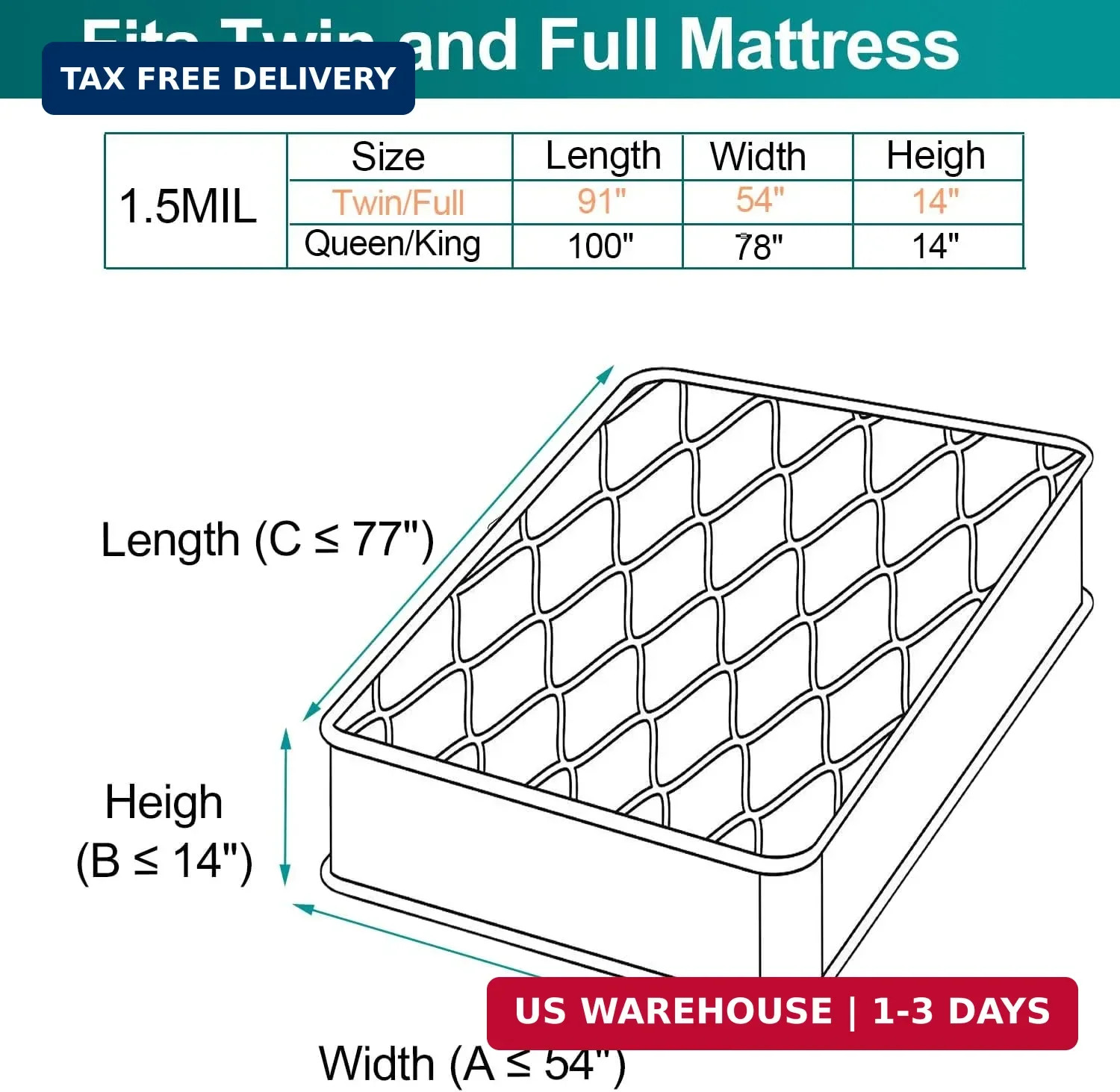 Mattress Bag for Moving Storage Plastic Mattress Protector Cover Twin and Full gallery