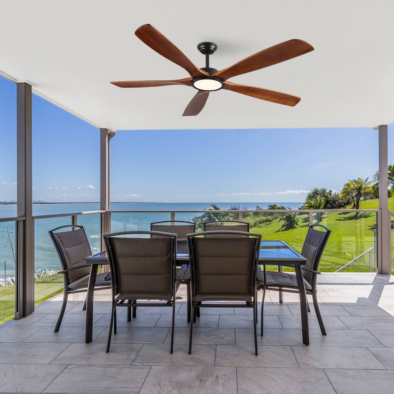 72 In Ceiling Fan with Light 5 Solid Blades for Living Room Bed Room Dining Room gallery