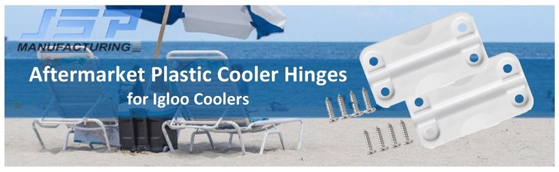2 Pack Aftermarket Plastic Replacement Hinges for Igloo Cooler includes Screws gallery