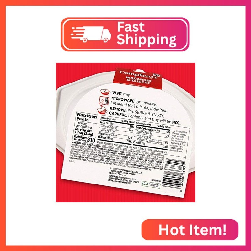 HORMEL COMPLEATS Macaroni & Cheese Microwave Tray, 7.5 Ounces (Pack of 7) gallery