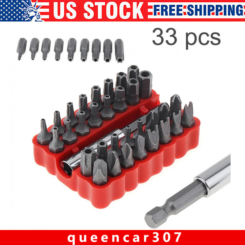 33 PCS Torx Security Bit Set - Hex Star Spanner & Tri-Wing Tamper-Proof Tool US gallery