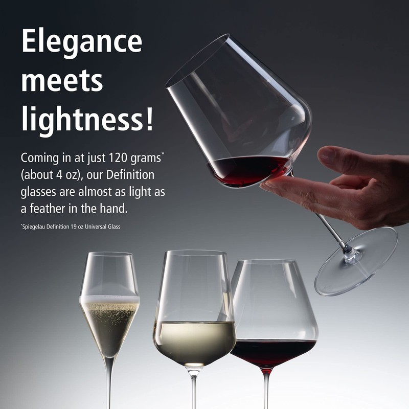 Spiegelau Definition Crystal Universal Wine Glasses for Red and White Wines, ... gallery