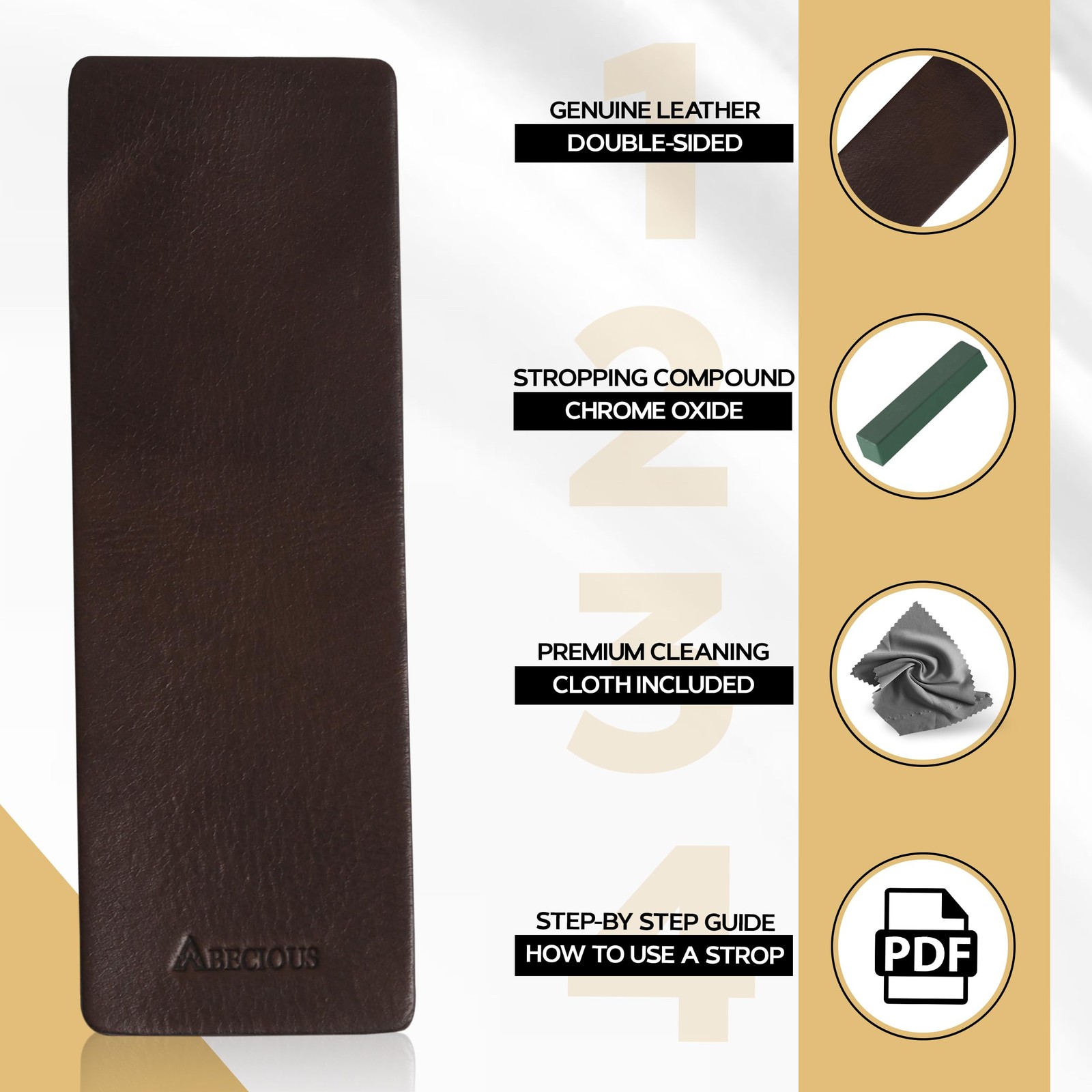 Leather Strop 3x8 Inch Buffing Block Honing Compound Knife Sharpening Tool gallery