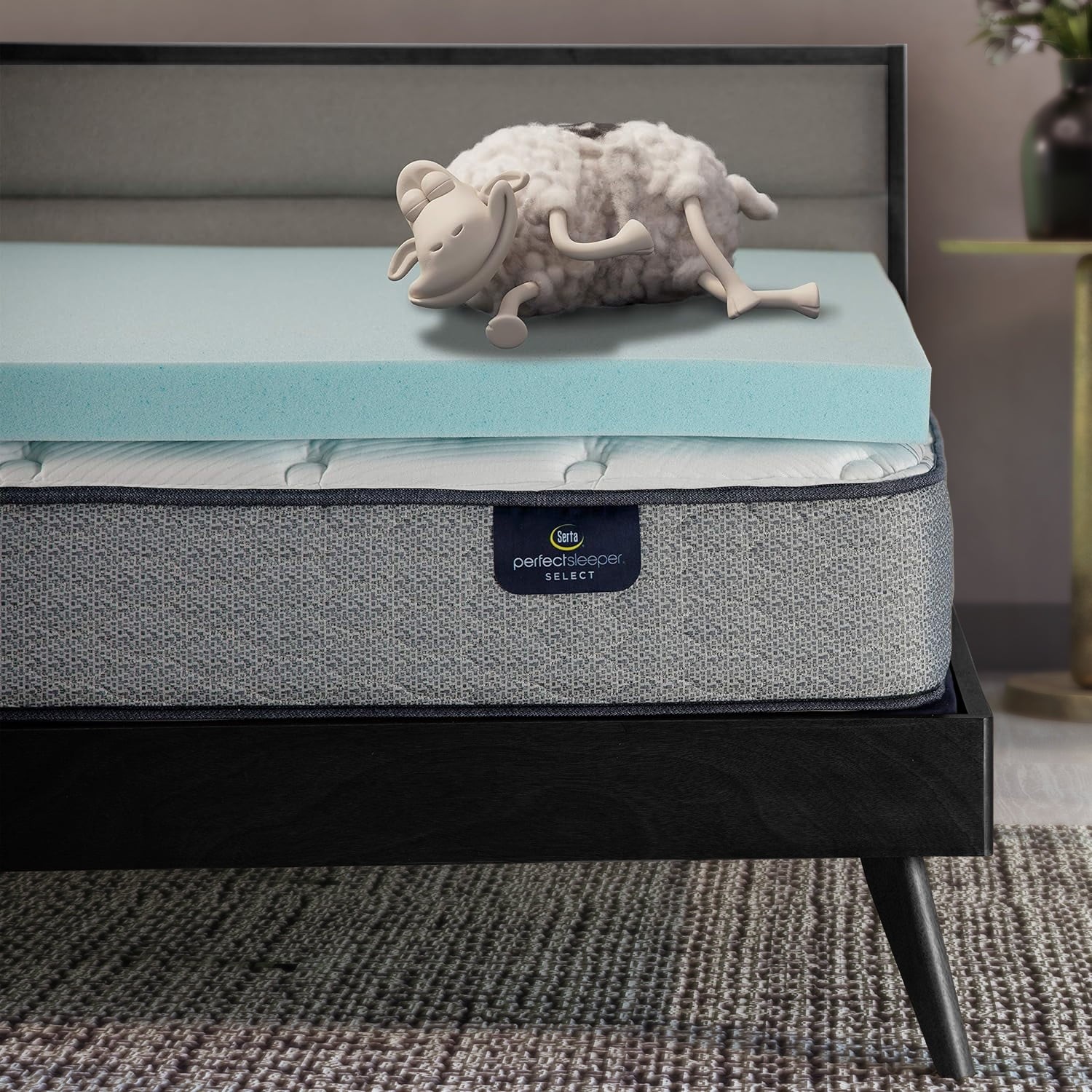 Serta Sertapedic Thermagel Cooling Memory Foam Mattress Topper, 3in, Queen gallery