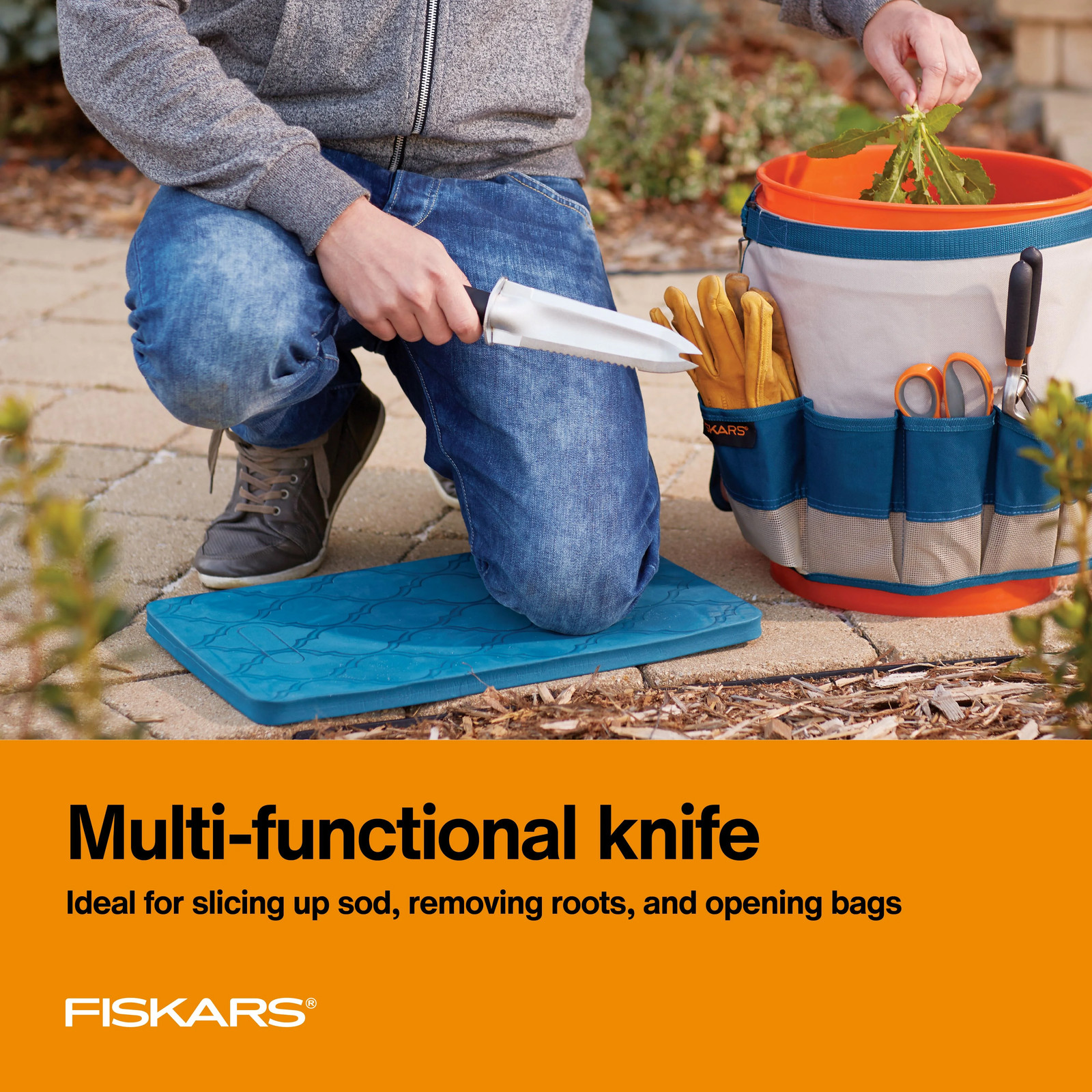 Fiskars Steel Multi-Purpose Garden Knife with Hanging Hole for Weeding Digging gallery