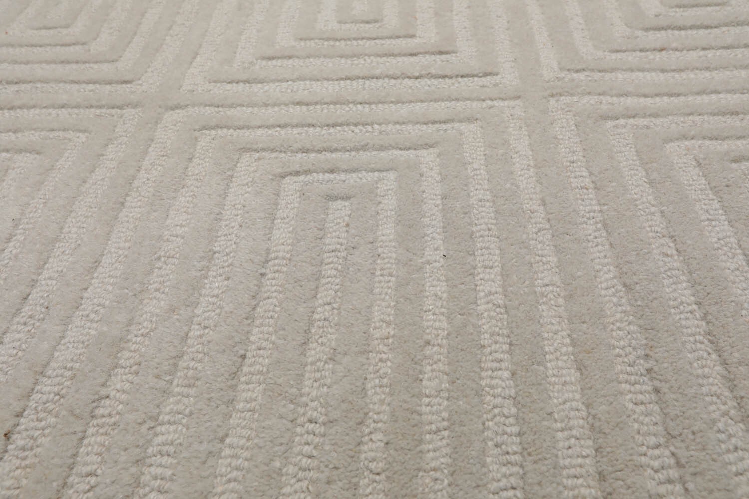 Designer Loop N Cut Pile Handmade Wool Modern Oriental Area Rug Gray 5' x 8' gallery