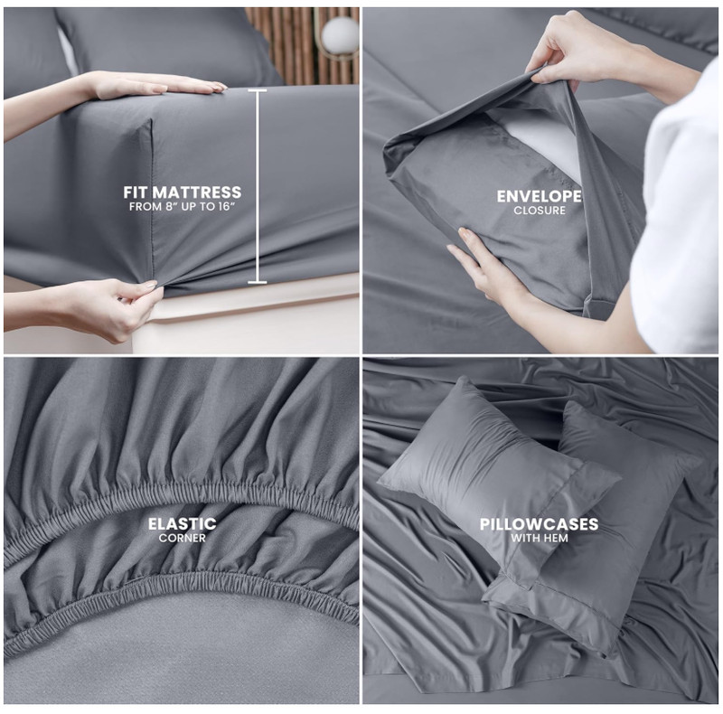 KING Microfiber 4 Piece Bed Sheet Set with Pillowcases Utopia Bedding NEW gallery