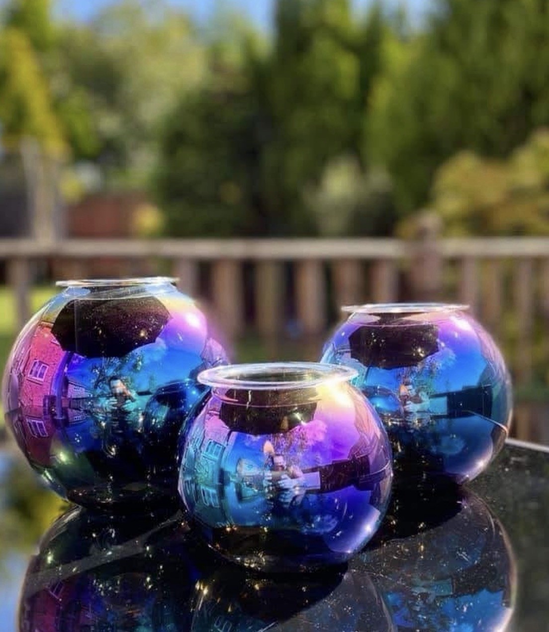 PartyLite MYSTIC REFLECTIONS Tealight Holder Trio Set Of 3 #P93239 NIB gallery