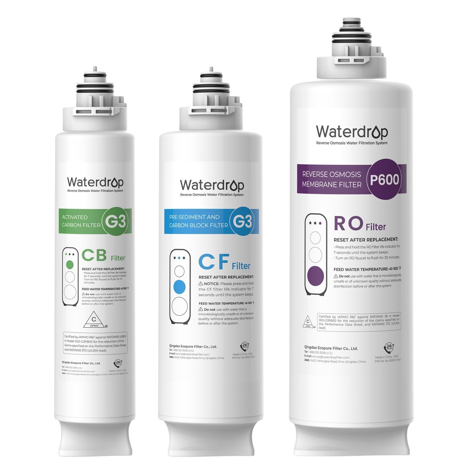Waterdrop WD-G3P600-W Replacement Filter, WD-G3-N1CF, WD-G3-N3CB, WD-G3P600-RO gallery