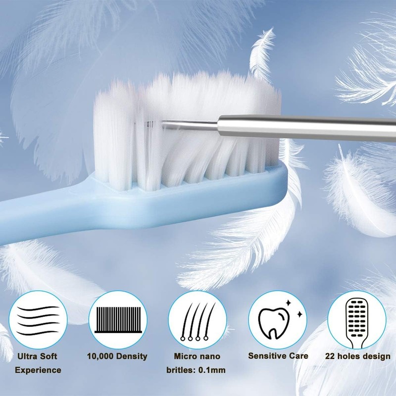Extra Soft Toothbrush for Sensitive Teeth, Upgraded 10000 Ultra Soft Bristles gallery