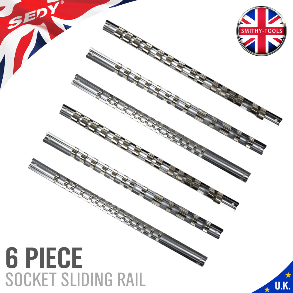 6 PCS Socket Rail Storage Holder Organizer Tray Set 1/2" 3/8" 1/4" Square NEW gallery