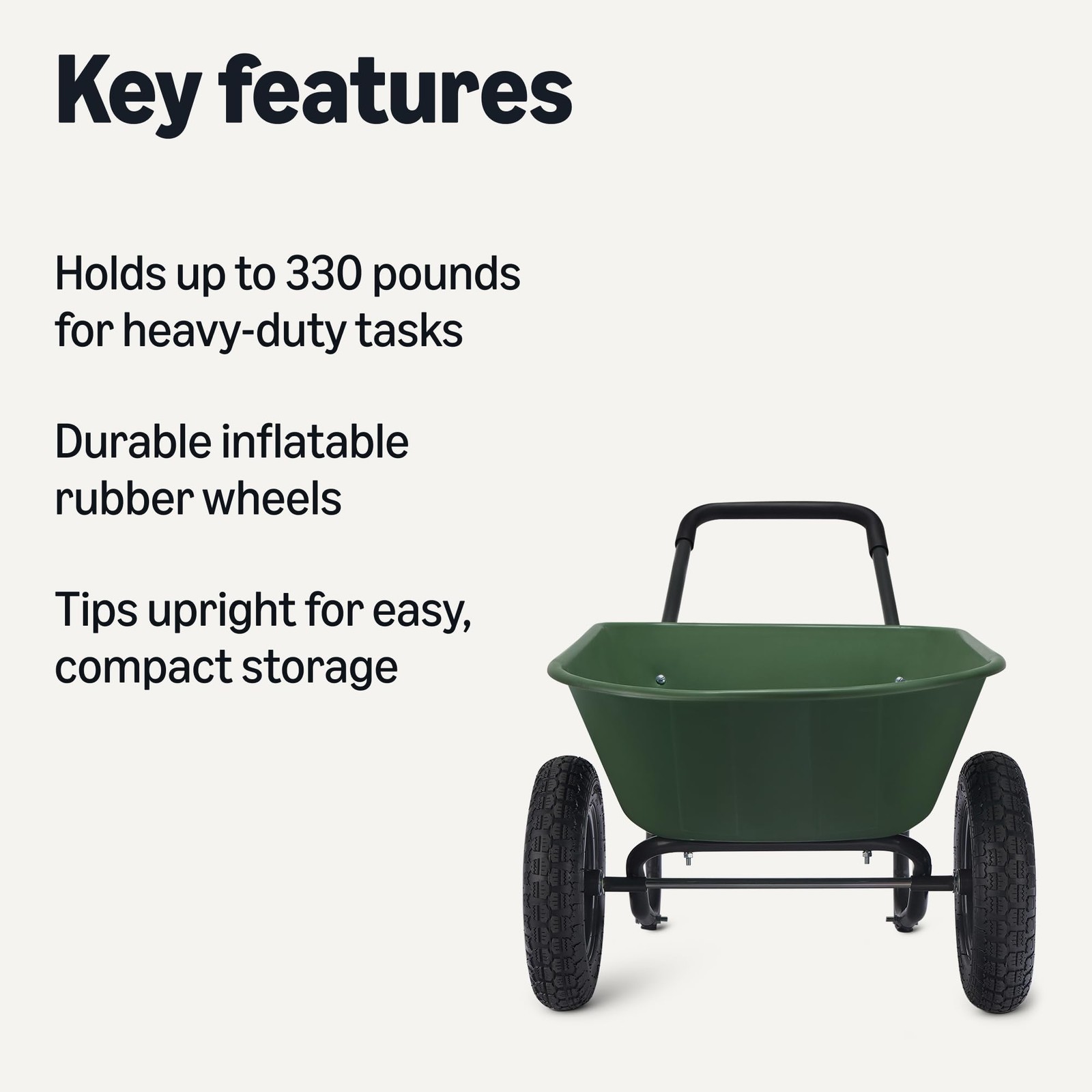 Retailer Basics Garden Wheelbarrow Heavy Duty 330 Pounds Capacity 3.7 Cubic Feet gallery