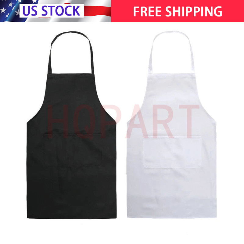 2 Pockets Kitchen Chef Bib Apron Cooking Waterproof Butcher Catering Restaurant gallery