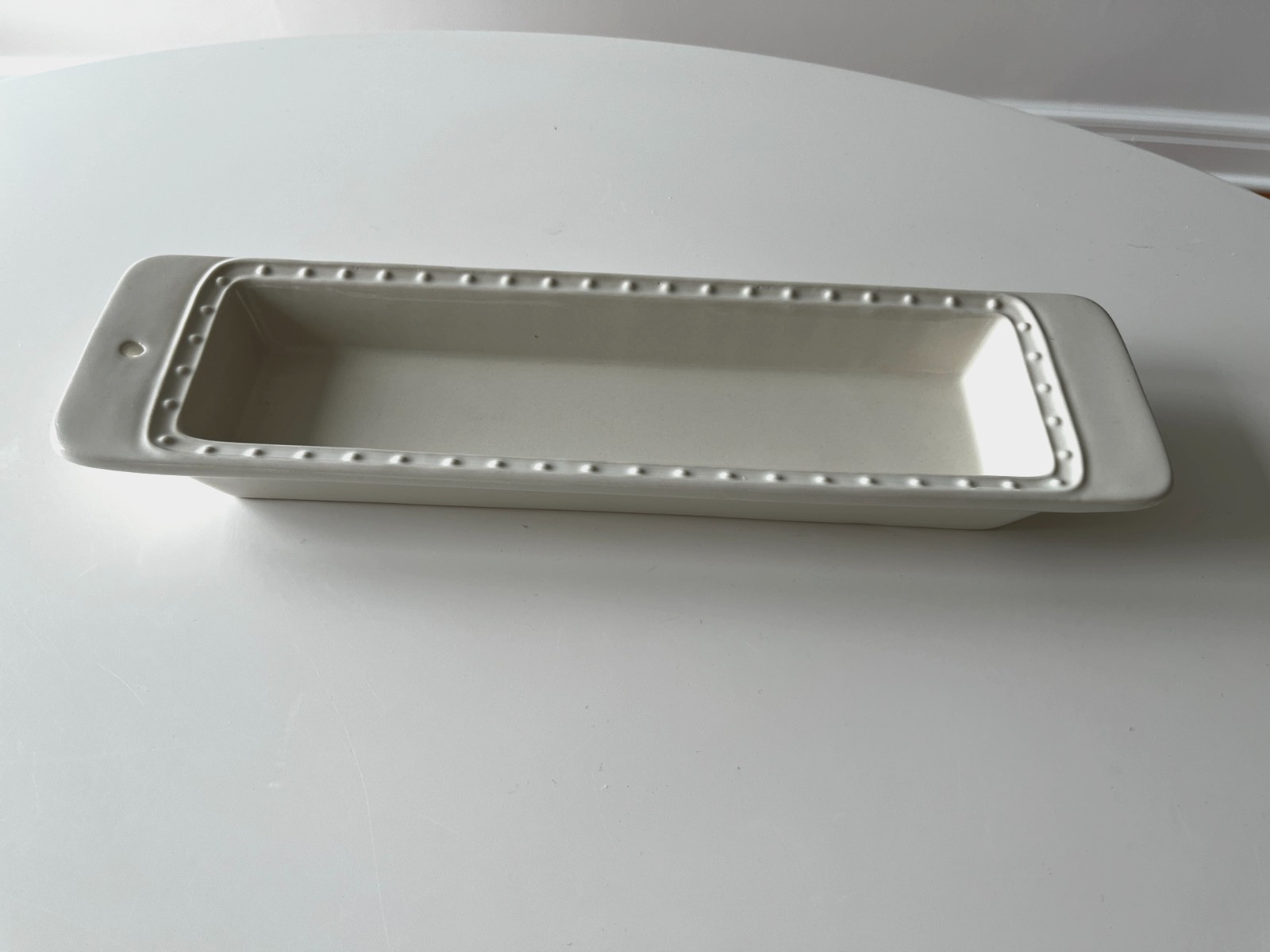 NORA FLEMING Pearl Dot Stoneware : Rectangle Cracker / Olive Tray Dish gallery