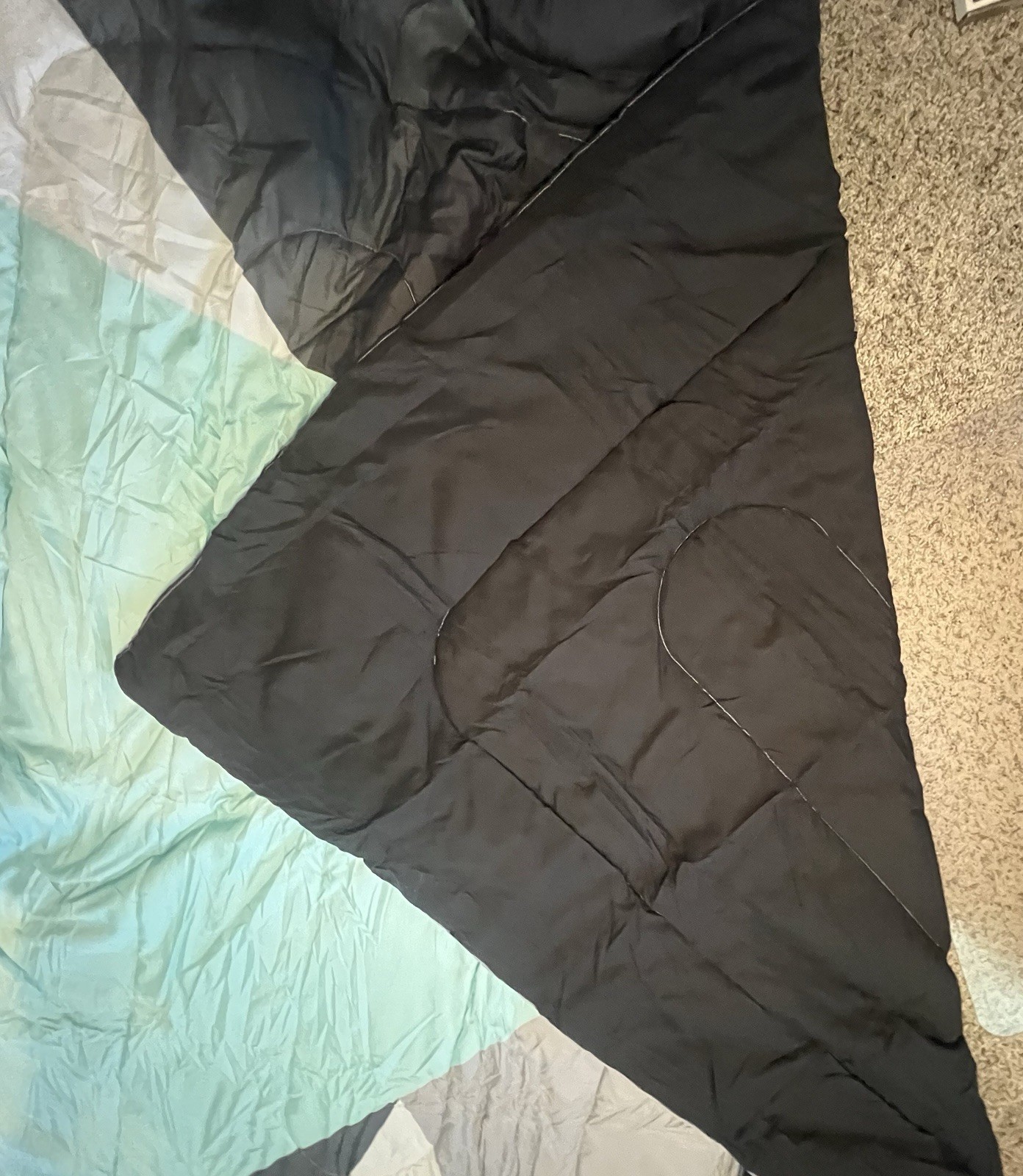 Oeko-Tex Geometric Comforter Standard/Full Black/Gray/Blue gallery