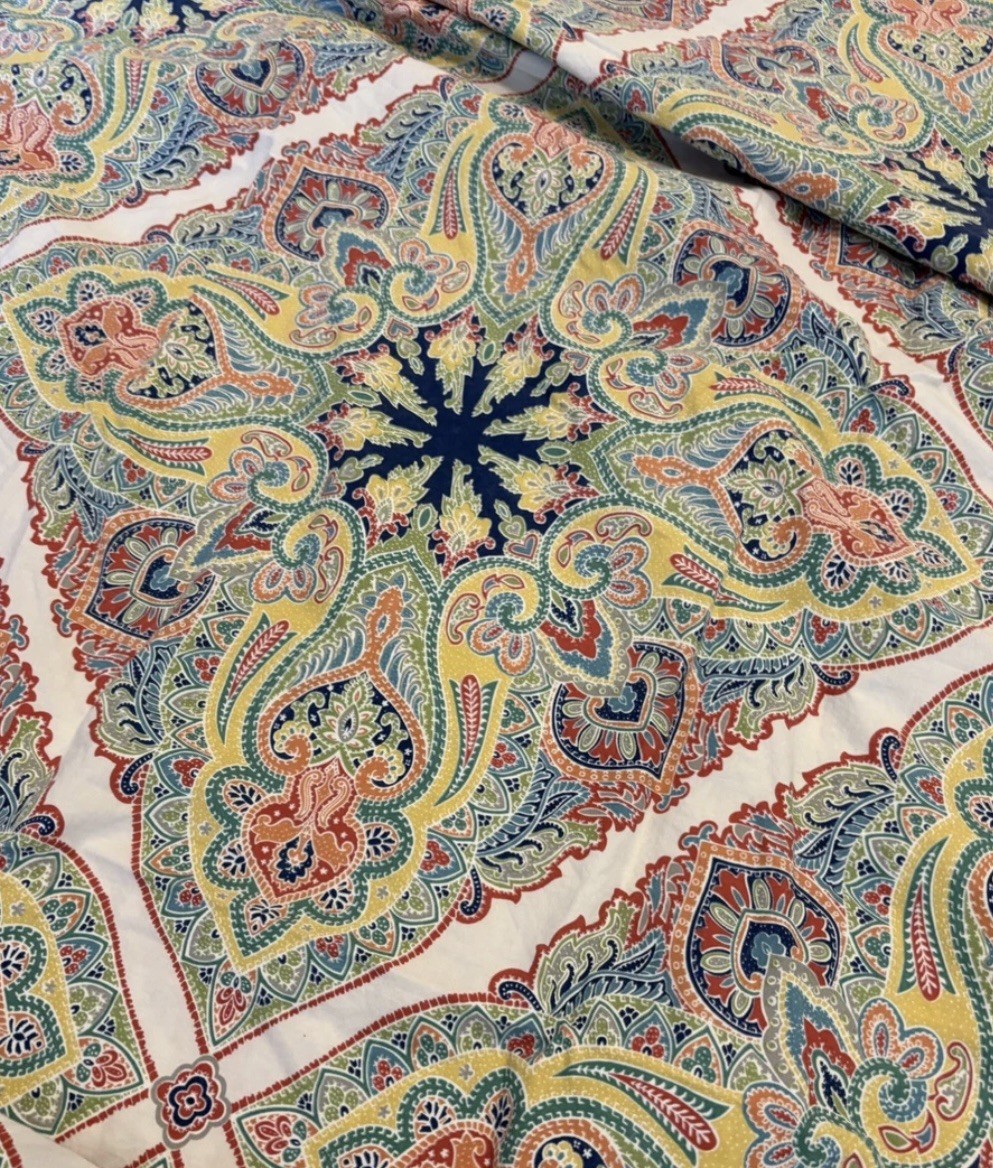 Pottery Barn Mandala Pattern Full/Queen Penelope Duvet Cover and 2 Euro Shams gallery