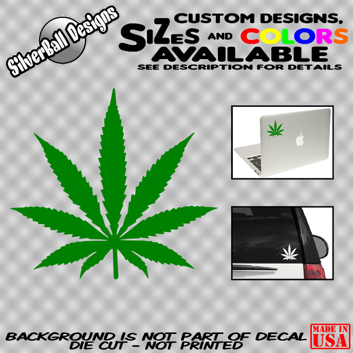 Pot Leaf Decal Vinyl Car Window Marijuana Weed Cannabis Dope Sticker 420 Laptop gallery