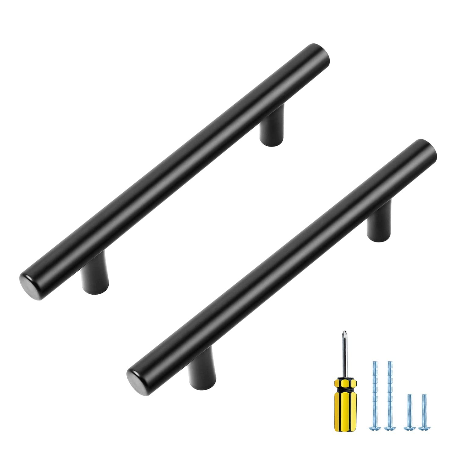 15 PCS 4 Inch Black Cabinet Pull Kitchen Handle 63/8 Inch Overall Length gallery