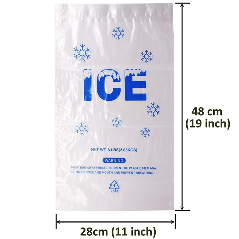 200-Pack 8-Pound Plastic Drawstring Ice Bags, 11 x 19 Inches gallery