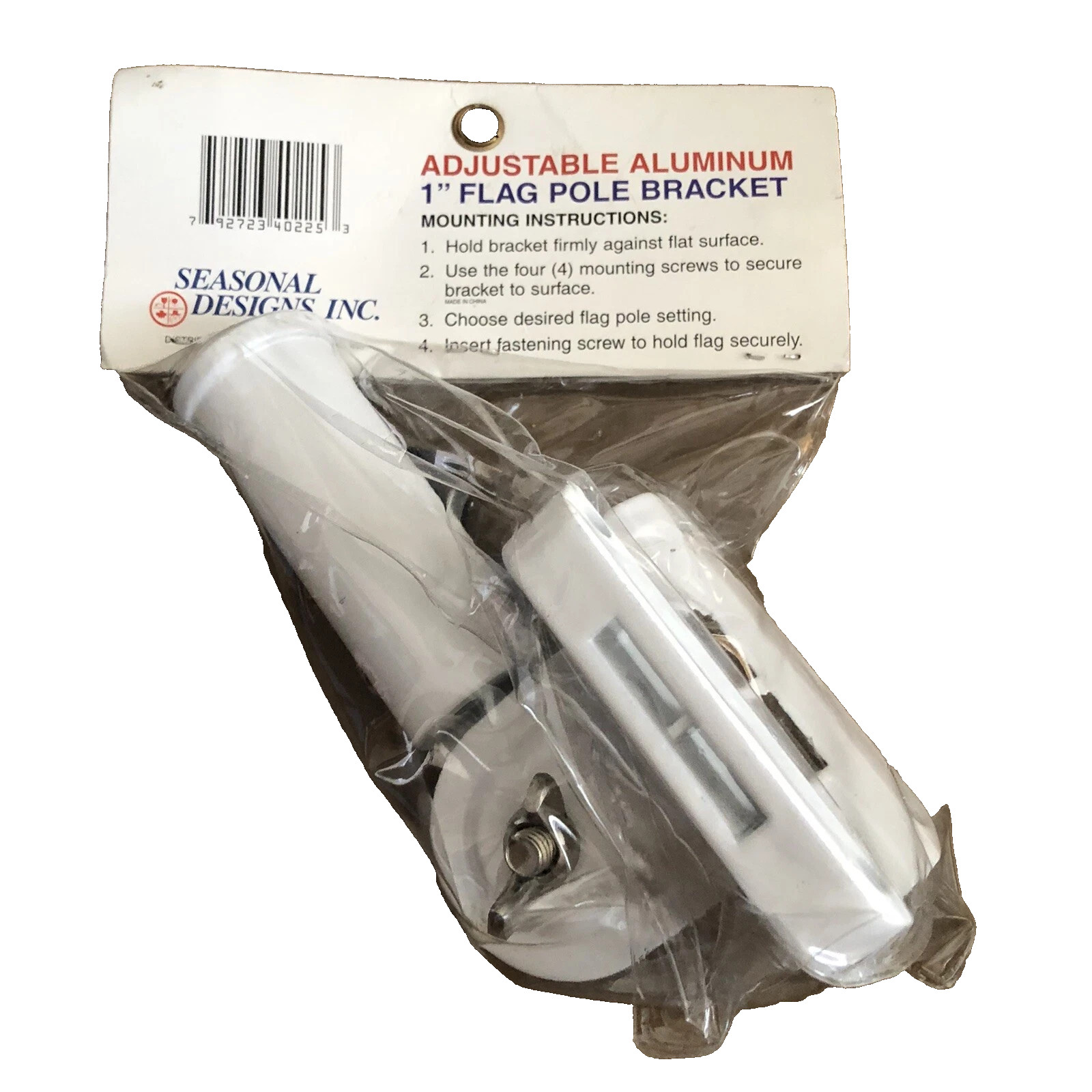 Flag Pole Bracket 1" Flag Pole Bracket White Adjustable Aluminum gallery