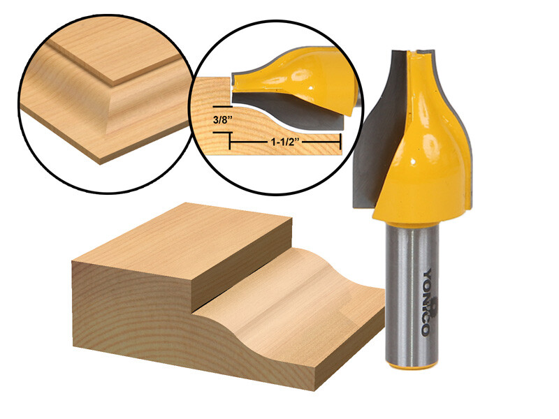Ogee Vertical Raised Panel Router Bit - 1/2" Shank - Yonico 12147 gallery