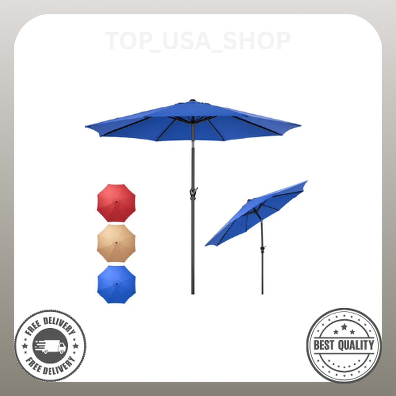 9FT Outdoor Patio Umbrella Outdoor Table Umbrella with Push Button Tilt gallery