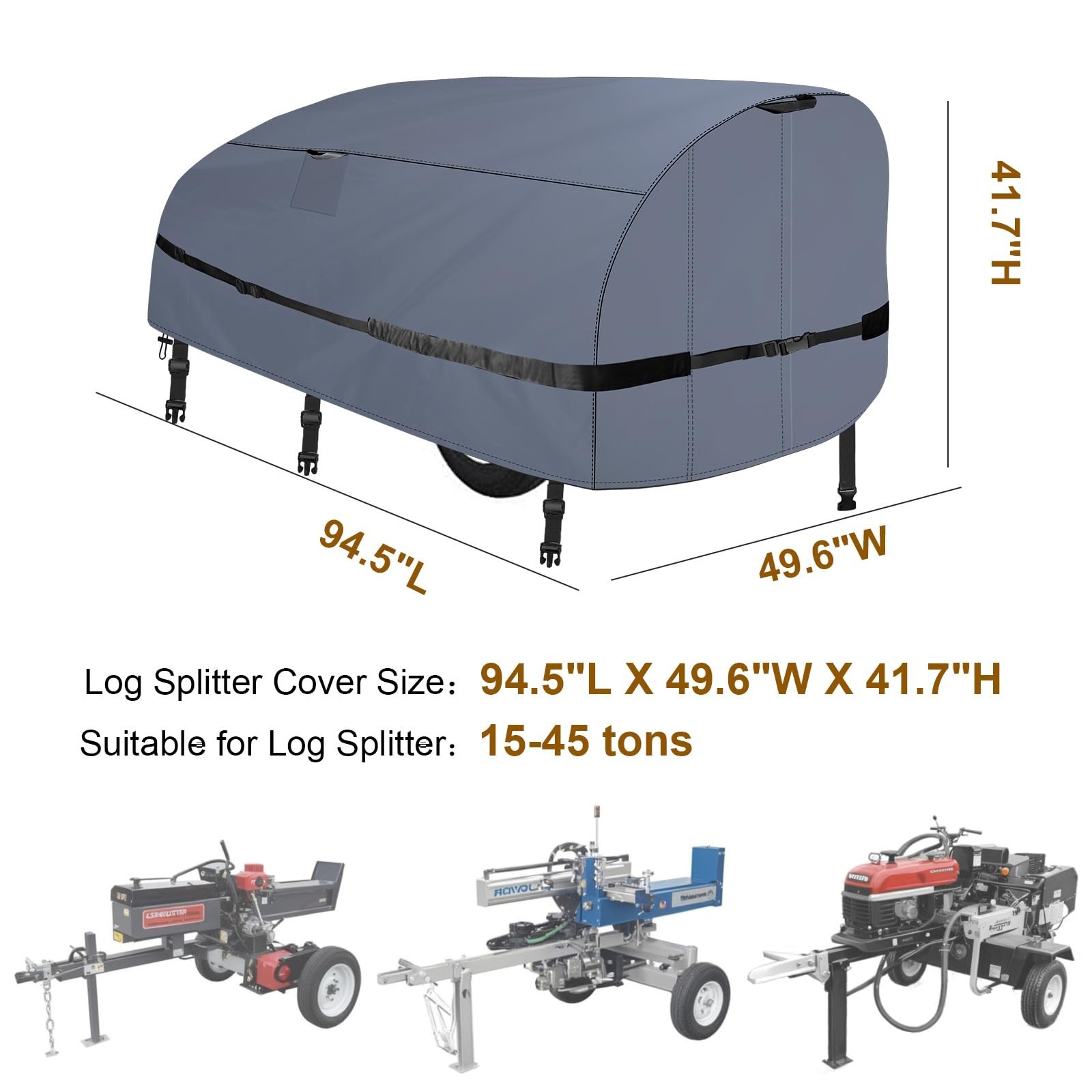 Log Splitter Cover 600D Heavy windproof and waterproof(94"L X 49"W X 41"H) fo... gallery