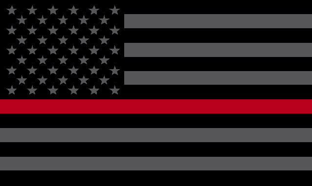 REFLECTIVE Subdued AMERICAN FLAG THIN RED LINE DECAL fire EMS Multiple Sizes gallery