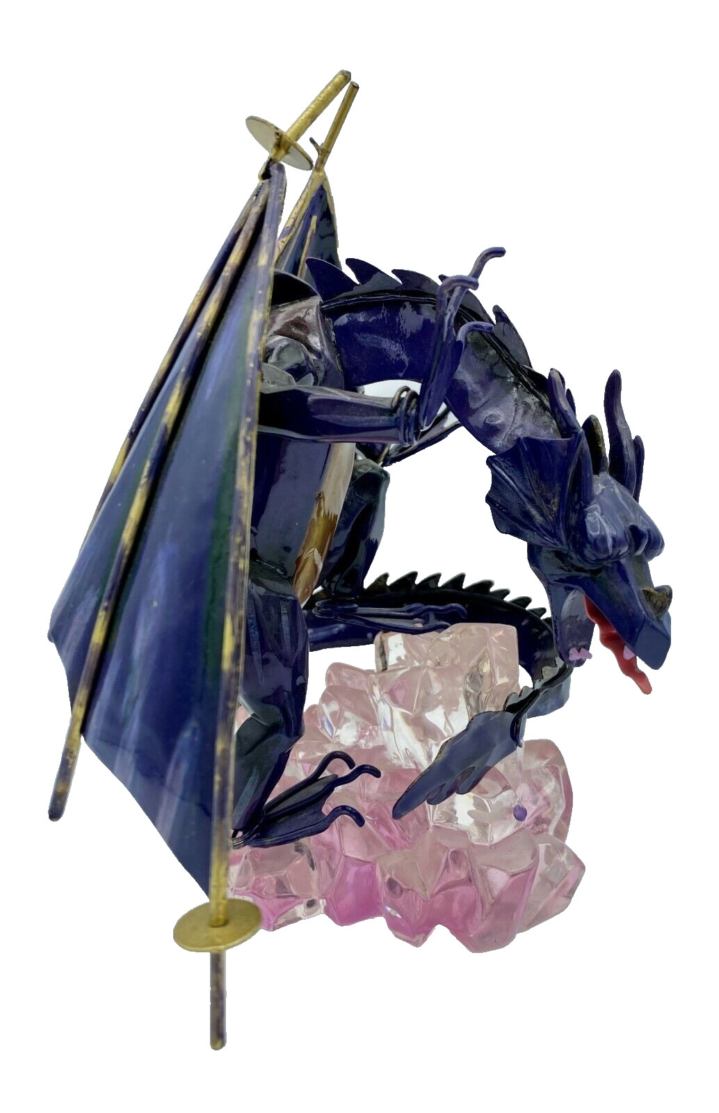 Dragon Figure Statue Purple Gold Fantasy Decor 7” Metal Resin Base Sculpture gallery