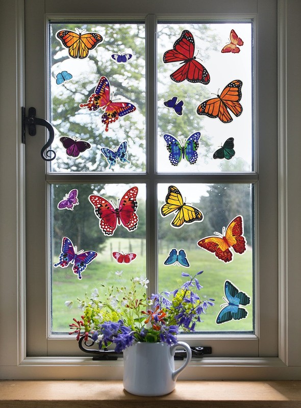 100-Count Static Cling Vinyl Window Decorations, Butterflies (5 Sheets of 20) gallery