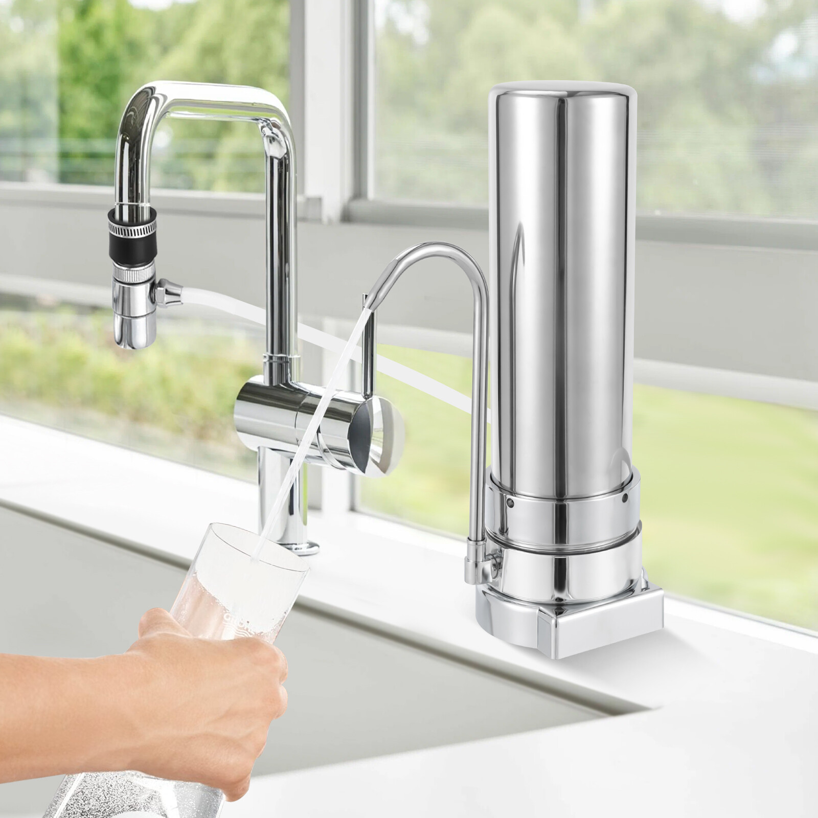 Countertop Filter Water Filtration Filter Sink Drinking System Stainless Steel gallery