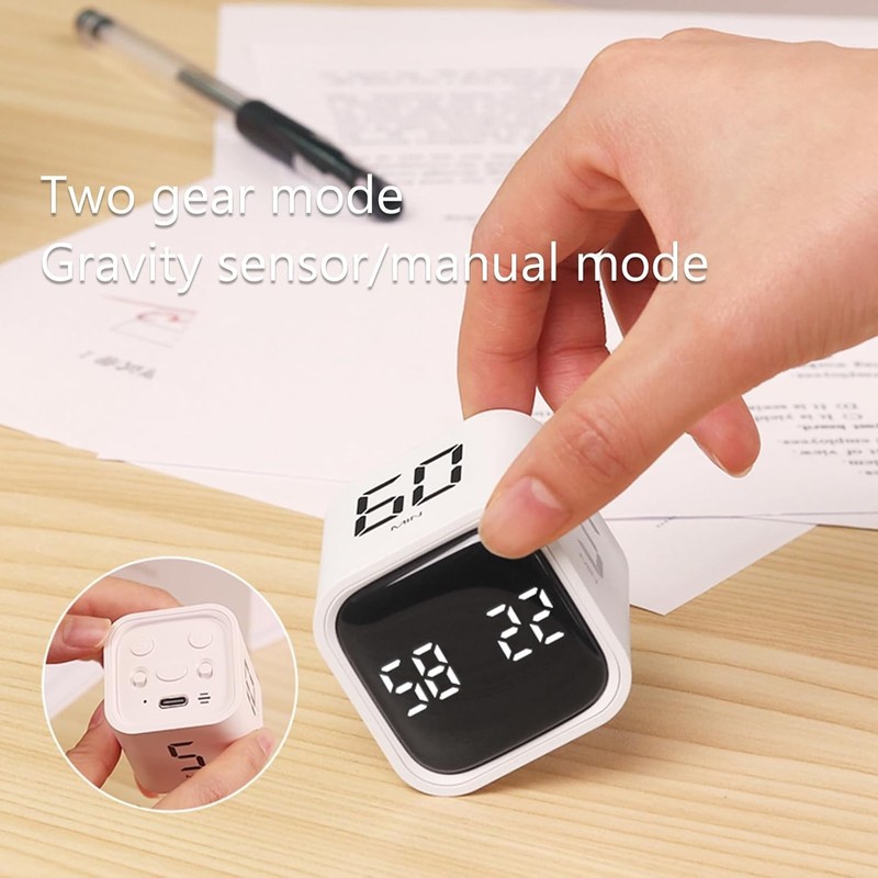 Digital Cube Pomodoro Timer Desk Rechargeable Productivity Timer 5/10/30/60Min & gallery