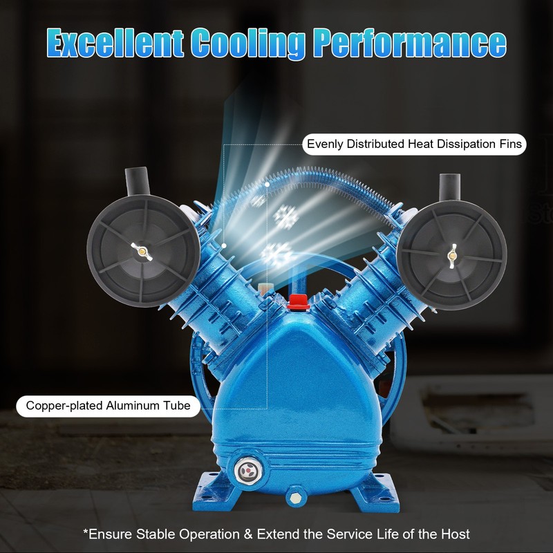 Replacement Air Compressor Pump Single Stage V Style Twin Cylinder 3 HP 2-Piston gallery