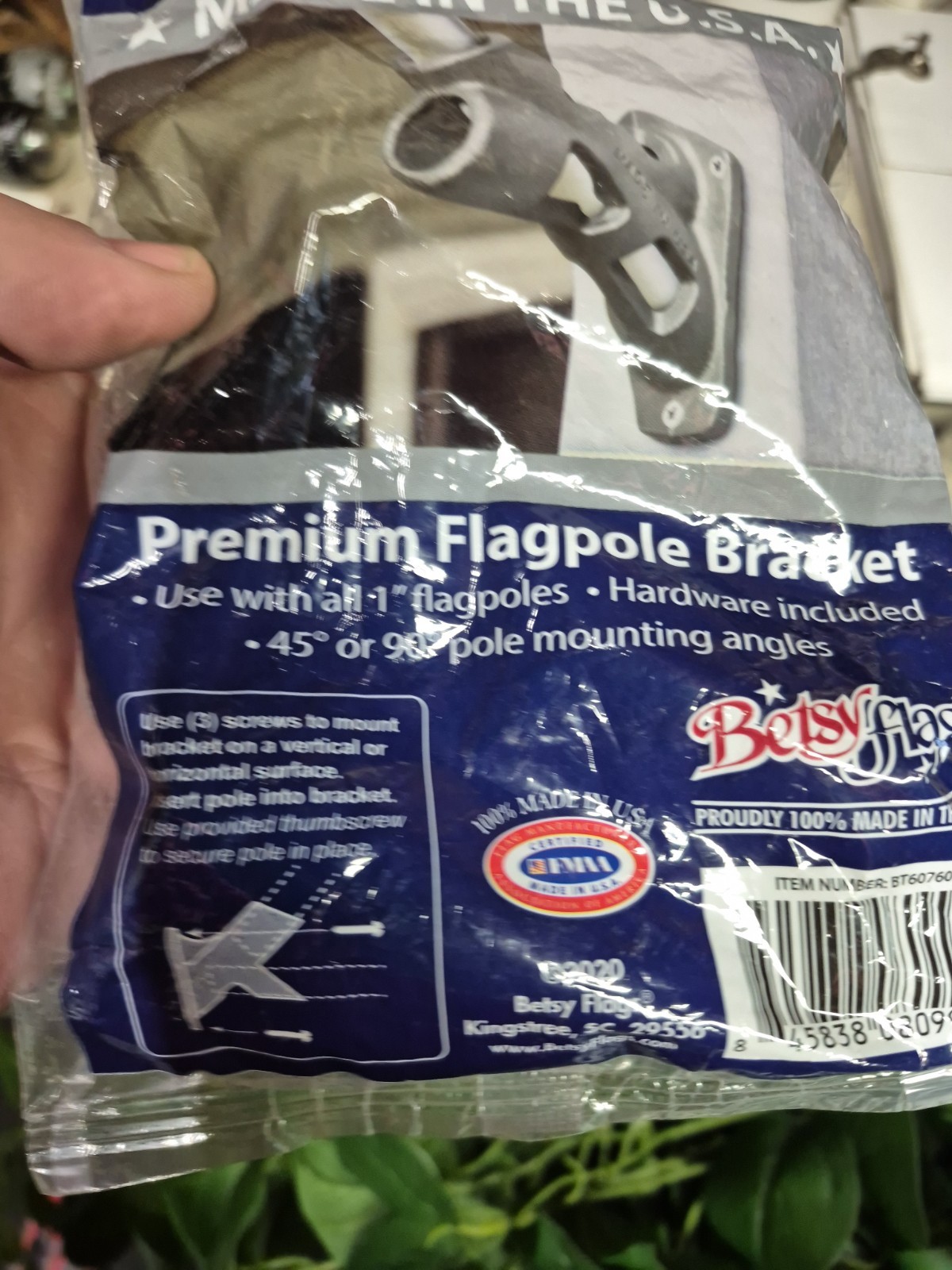 Betsy Flags 2 Position Cast Aluminum Premium Flagpole Bracket NEW Made in USA gallery
