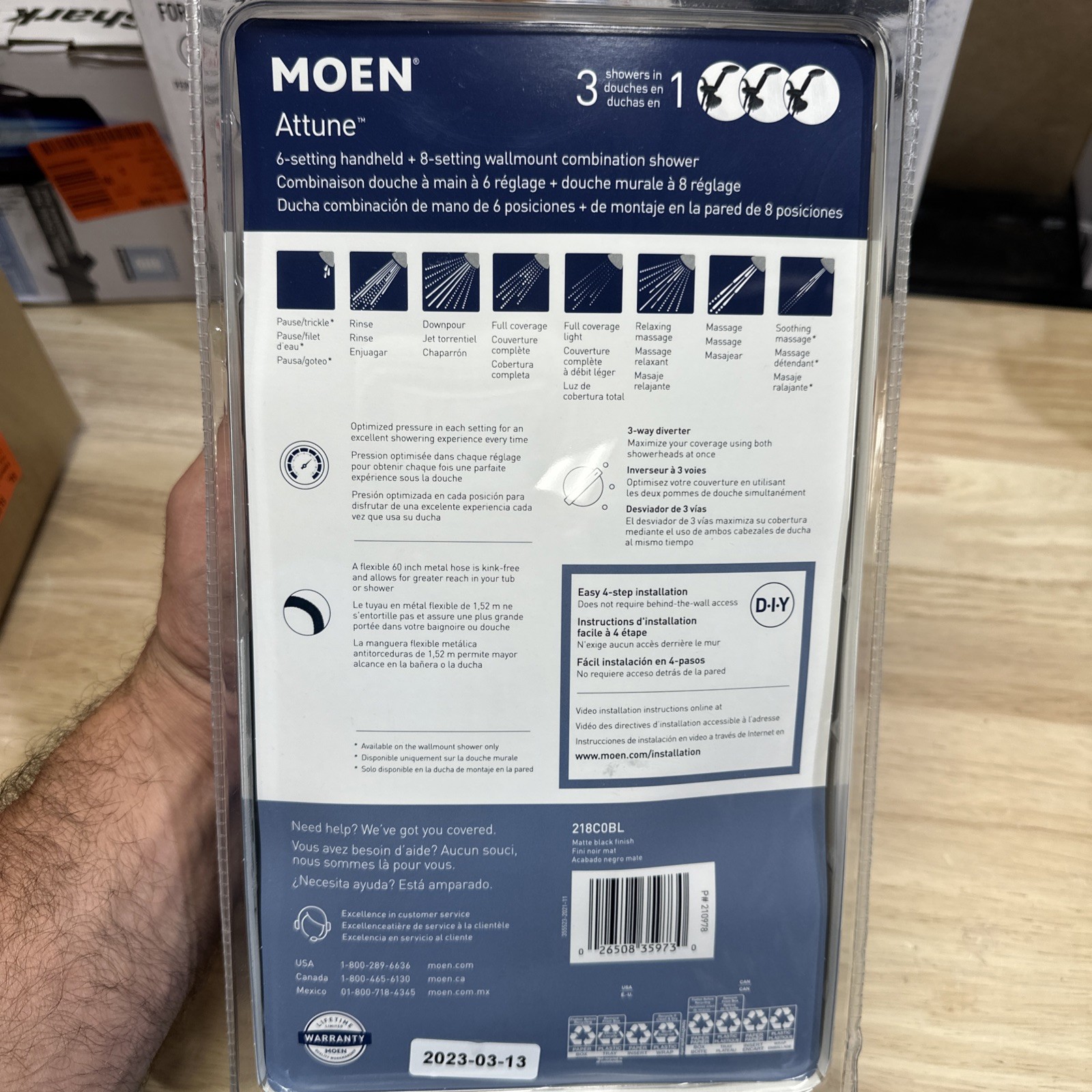 Moen Attune 8 Spray Dual Mount Hand Shower in Matte Black 218C0BL gallery