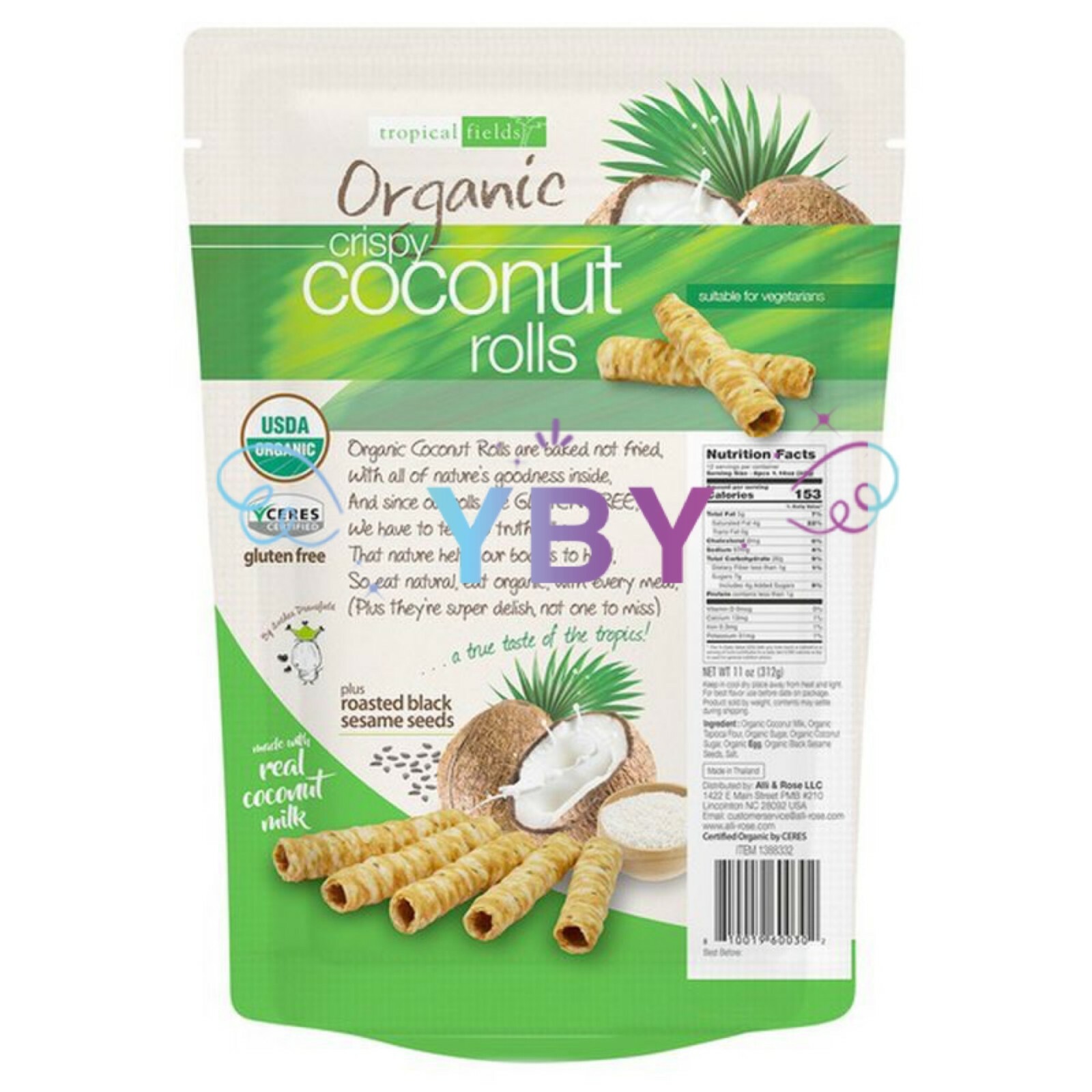 3 Packs Tropical Fields Organic Crispy Coconut Rolls 11 oz Each Pack gallery