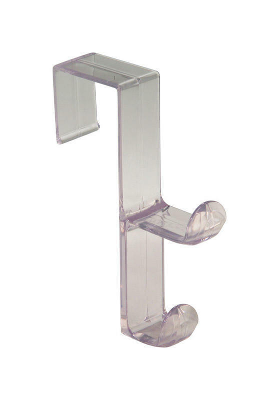 iDesign 5-1/2 in. L Clear Plastic Medium/Large Over the Door Double Hook gallery