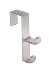 iDesign 5-1/2 in. L Clear Plastic Medium/Large Over the Door Double Hook