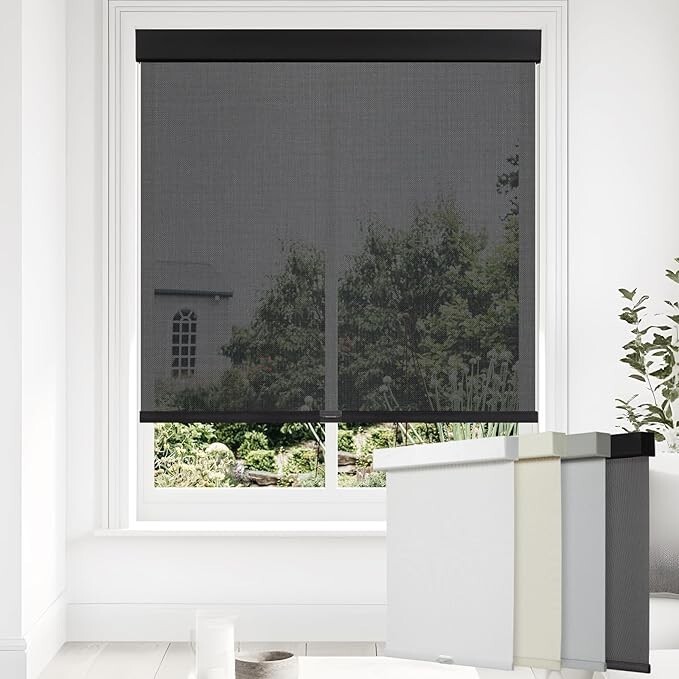 Clearance Black Customized 5% Openness Free-Stop UV Protection Solar Shades gallery