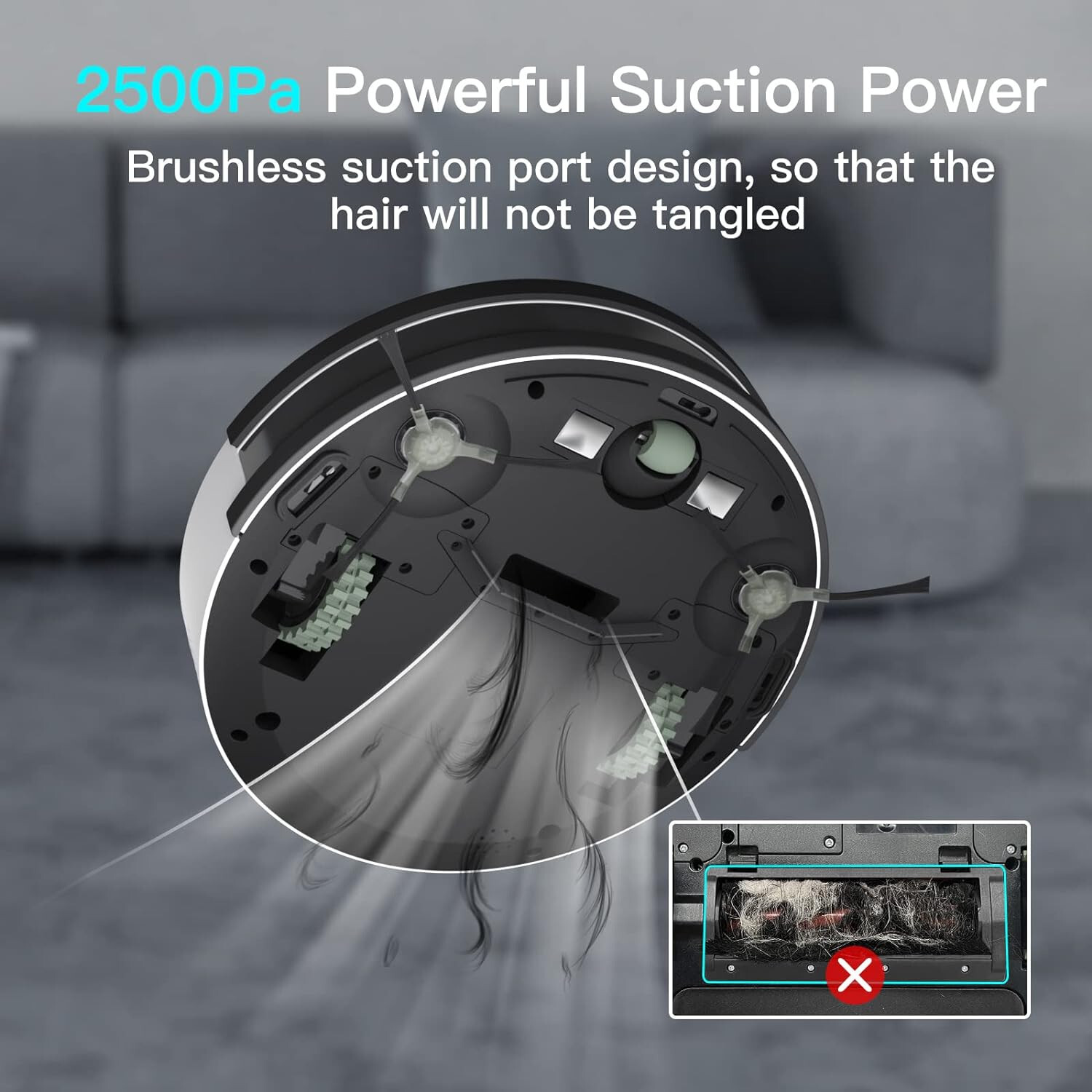 Robot Vacuum Cleaner, 2500pa Strong Suction, Work with Alexa/APP, 120Mins Run... gallery