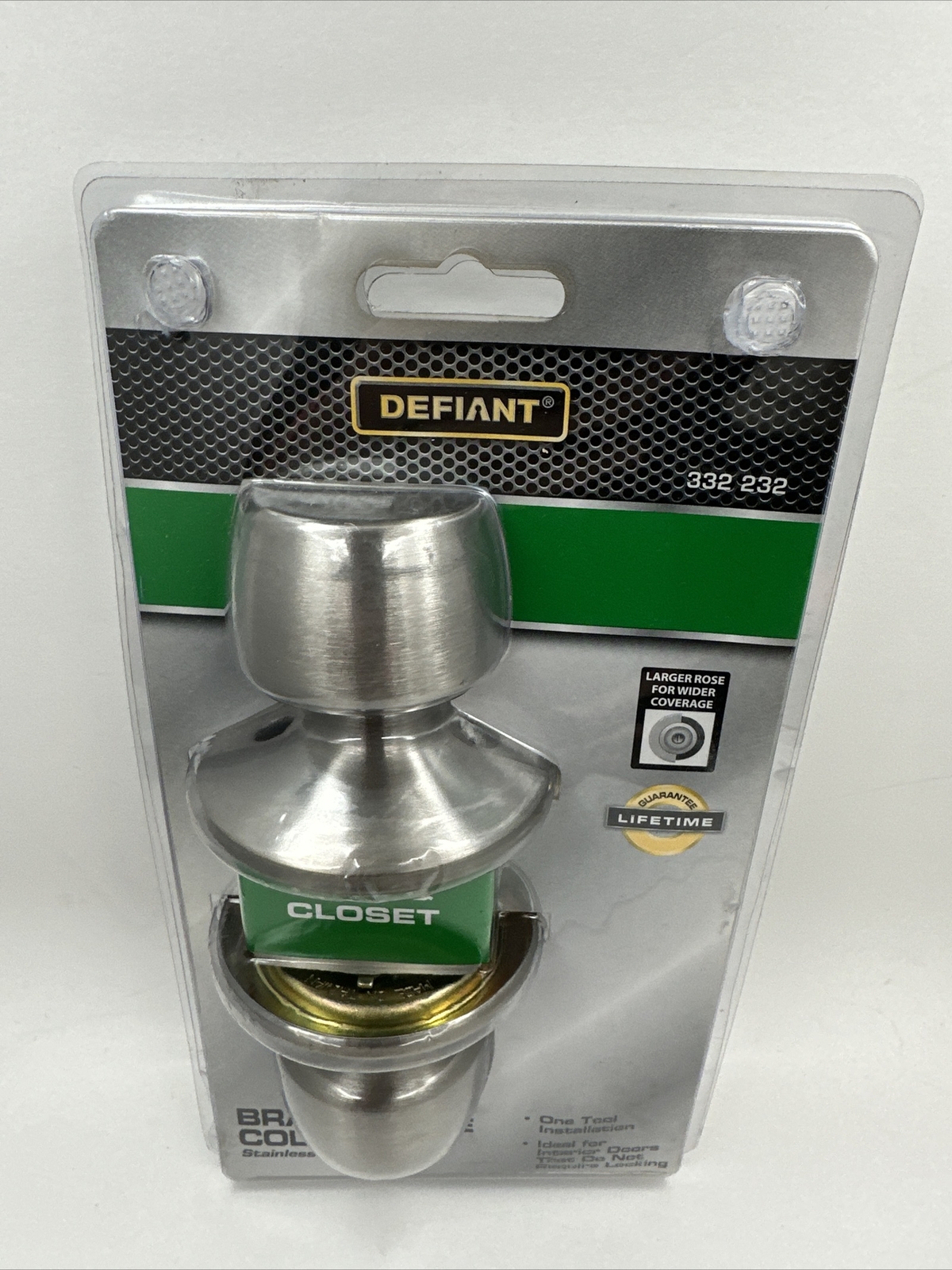 Defiant Brandywine Hall And Closet Stainless steel finish door Knob New NIB gallery